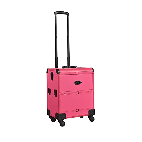 伟 祥 Ladies Multi-Layer Large-Capacity Cosmetic Case, Professional Makeup Case, 3 in 1 Extra Large Makeup Casewith Drawer, Beauty Nail Rolling Trolley Cosmetic Box on Wheels-B||37 * 24 * 51cm