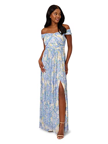 Adrianna Papell Women's Printed Off Shoulder Gown