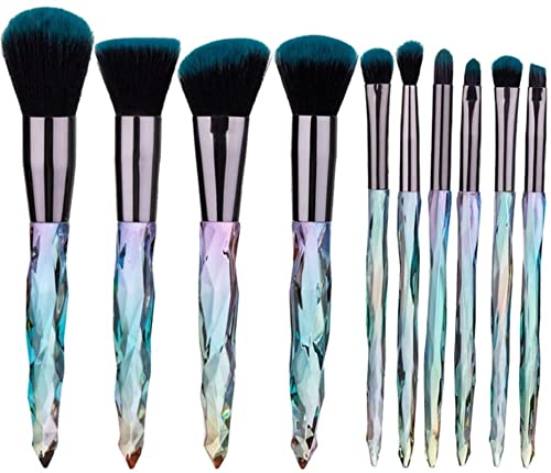 Makeup Brush 10 Pieces Professional Makeup Brush Set Cosmetics Blush Foundation Brush Eye Shadow Lip Brow Makeup Brush Set (Color : B, Size : Suit)