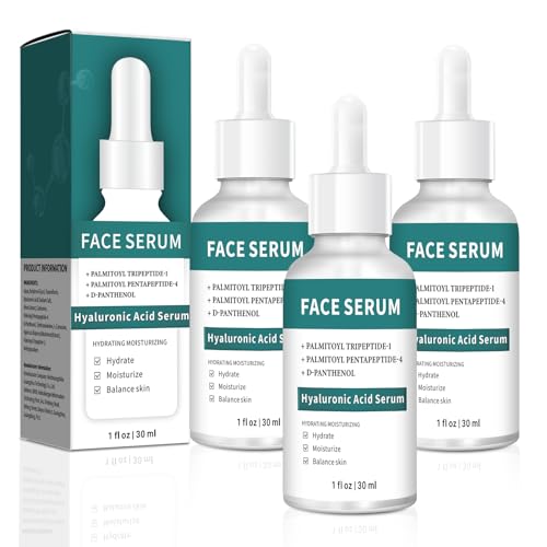 3 Pack Hyaluronic Acid Serum Moisturizing for Face Anti-Wrinkle (1FL.OZ)