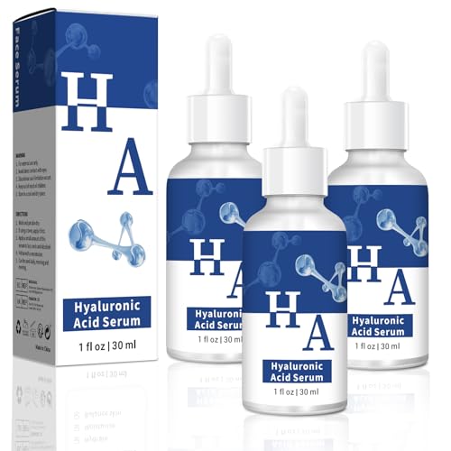 3 Pack Hyaluronic Acid Serum Moisturizing for Face Anti-Wrinkle Anti-Aging (1FL.OZ)