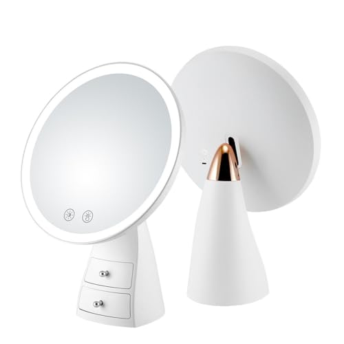 yghlh Makeup Vanity with Lights Lighting Modes Rechargeable Wall Mounted Lighted Makeup