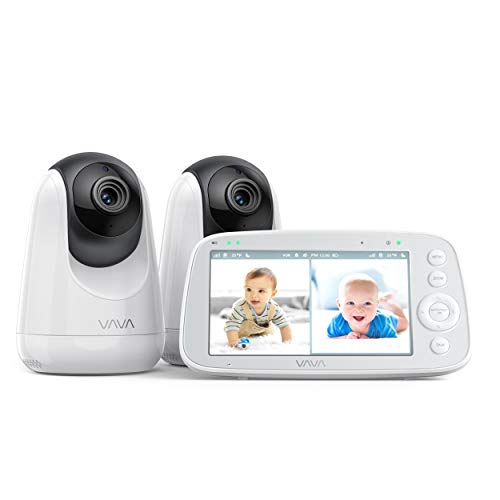 VAVA Baby Monitor with 2 Cameras and Two-Way Audio, Split IPS Screen 720P 5