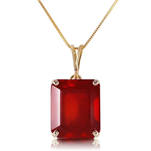 Galaxy Gold GG 6.5 CTW 14k Solid Gold Necklace Emerald Cut Ruby