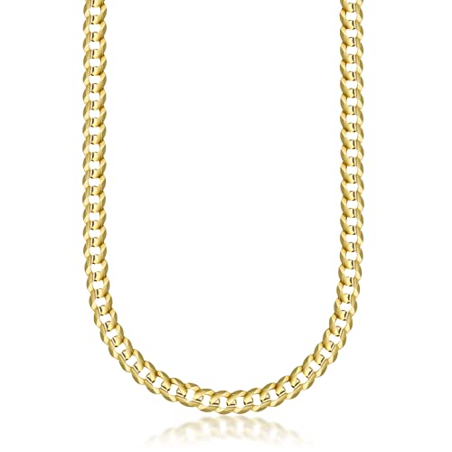 PORI JEWELERS 14K Yellow Gold 5MM Cuban/Curb Chain Necklace - Made In Italy