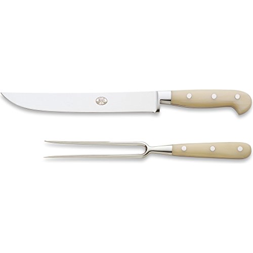 Coltellerie Berti Carving Set | Ivory Lucite Handles