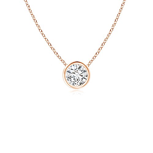 Angara Natural Diamond Solitaire Pendant Necklace for Women, Girls in 14K Solid Gold/Platinum | April Birthstone | Jewelry Gift for Her | Birthday|Wedding Anniversary