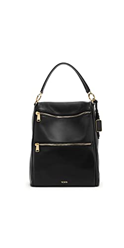TUMI Voyageur Liv Backpack/Tote - Backpack or Tote Bag - Tote Bag & Backpack Combo - Black Leather & Gold Hardware