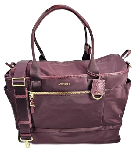 TUMI 148997 Carlyn Wine Purple With Gold Hardware Multi Compartment Women's Weekender Bag