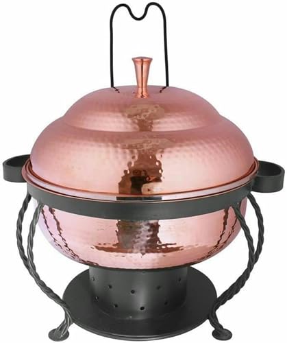 Chafing Dish Buffet Set Stainless Steel Chafing Dish Buffet Set 3 Qt Round Hammered Copper Finish Chafing Dish with Stand Chafer Buffet Catering Warmer Set