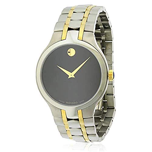 Movado Black Dial Two-Tone Men's Watch 0606958