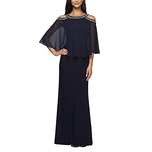 Alex Evenings Women's Cold Shoulder Popover Dress