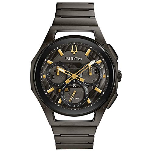 Bulova Men's CURV High Performance Quartz Stainless Steel Watch, 5-Hand Chronograph, Sapphire Crystal, Luminous Hands