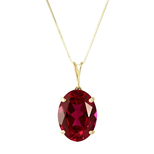 Galaxy Gold GG 7.7 ct 14k Solid Gold Necklace Oval-shaped Ruby Pendant