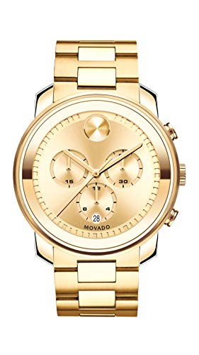 Movado Men's BOLD Metals Chronograph Watch with a Printed Index Dial, Gold (Model 3600278)