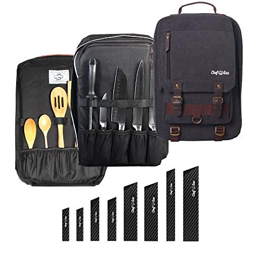 Chef Sac Chef Knife Retro Backpack with 8-Pack Knife Guards Included