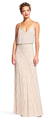 Adrianna Papell Women's Slvlss Blouson Beaded Gwn