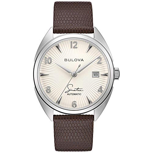 Bulova Men's Frank Sinatra 'Fly Me to The Moon' Brown Leather Strap and Silver-White Dial Watch | 39mm | 96B347