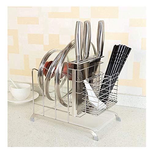 WHLMYH Modern Stainless Steel Kitchen Shelf,Kitchen Shelf Racks Home Stainless Steel Multifunction Kitchen Shelf Tool Holder Pot Rack Tool Storage Rack Kitchenware Cutting Board
