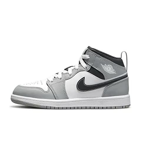 Little Kid's Jordan 1 Mid Lt Smoke Grey/White-Anthracite (640734 078) - 11.5