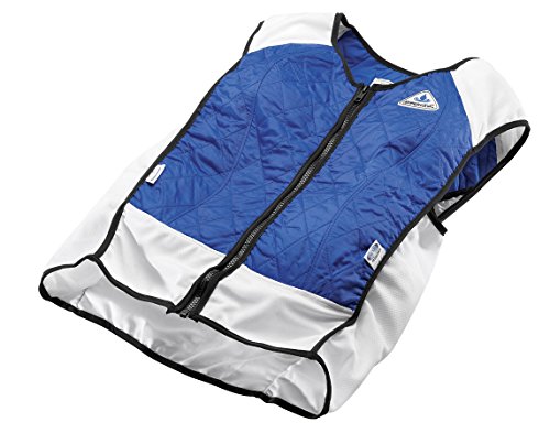 Techniche Hybrid Cooling Vest with Both Hyperkewl Evaporative Cooling and CoolPax PCM Cooling, Blue, Large