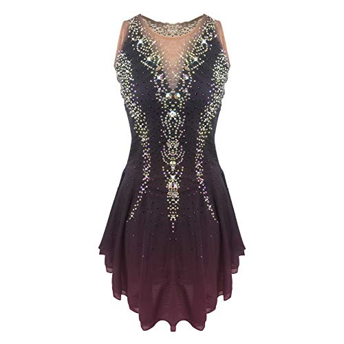 LIUHUO Red Black Figure Skating Dress Girls Women Practice Sleeveless Ice Skating Skirt Performance Wear