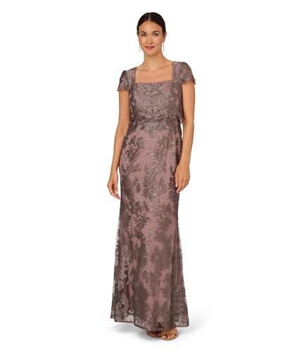 Adrianna Papell Women's Metallic Embroidered Gown