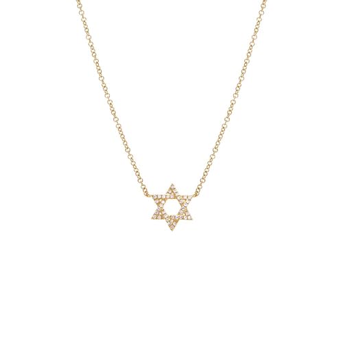 ADINA EDEN 14K Gold Diamond Pave Star Of David Necklace For Women, Gold Necklaces For Women