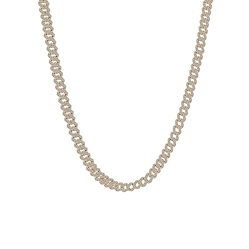 ISAAC WOLF Lab Created 10mm Cuban Link Chain Moissanite 14k Gold Over Sterling Silver Men Women in WHITE, YELLOW or ROSE GOLD