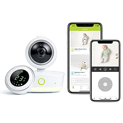 Bebcare iQ - Smart HD Baby Monitor: Full HD 1080p Video, Pan-and-Tilt, Temperature Sensor, Motion and Sound Alert, Stand-Alone Audio Monitor Unit (with Breathing Sensor Mat)