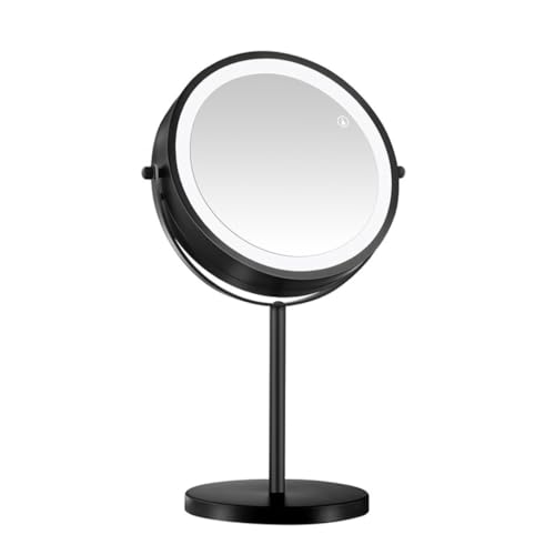 Double Sided LED Makeup, Desktop with Light, Metal Magnifying Glass, Desktop Charging, Portable