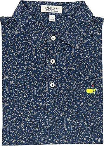 PETER MILLAR 2023 Men's Masters Course Design Performance Tech Golf Polo Shirt - Navy