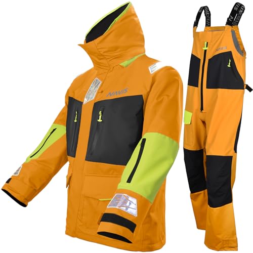 Men's Sailing Jacket & Bib Pants - Ocean PRO 3-Layer Shell, Waterproof, Breathable, Durable Combo Set