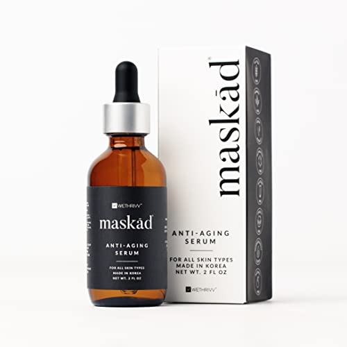 MASKĀD® Anti-Aging Serum with Peptides – Advanced Multi-Peptide + Growth Factor Treatment to Reduce Appearance of Fine Lines, Wrinkles – Smooths + Hydrates Skin –Extra-Large 2oz