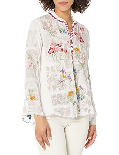 Johnny Was Women's Long Sleeve Embroidered Blouse
