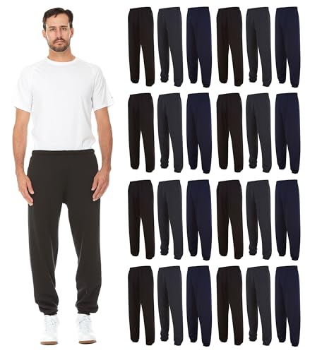 BILLIONHATS 24 Pack Adult Joggers Pants, Mixed Assortment Colorful Jogger Bulk Sweatpants Wholesale for Donations, Homeless