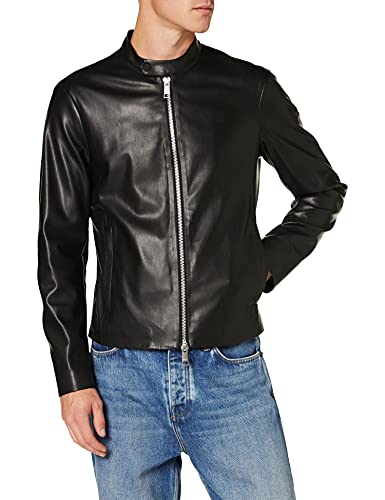 A｜X ARMANI EXCHANGE Men's Fitted Full Zip Eco Leather Jacket