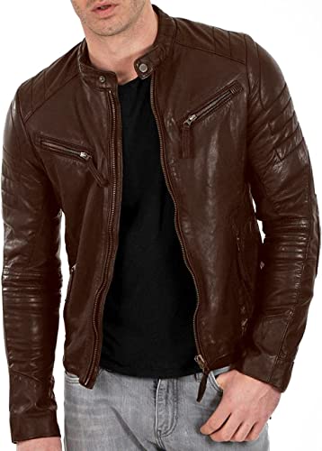 Men's New Zealand Lambskin Leather Classic Open Bottom Jacket