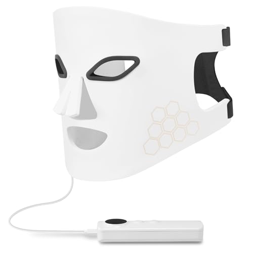 Portable LED Face Mask 4 Colors Light Therapy Facial Photon Beauty Device for Facial Rejuvenation, Wrinkles Reduction, Anti-Aging