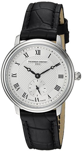 Frederique Constant Men's FC-235M1S6 Slimline Ladies Analog Display Swiss Quartz Black Watch