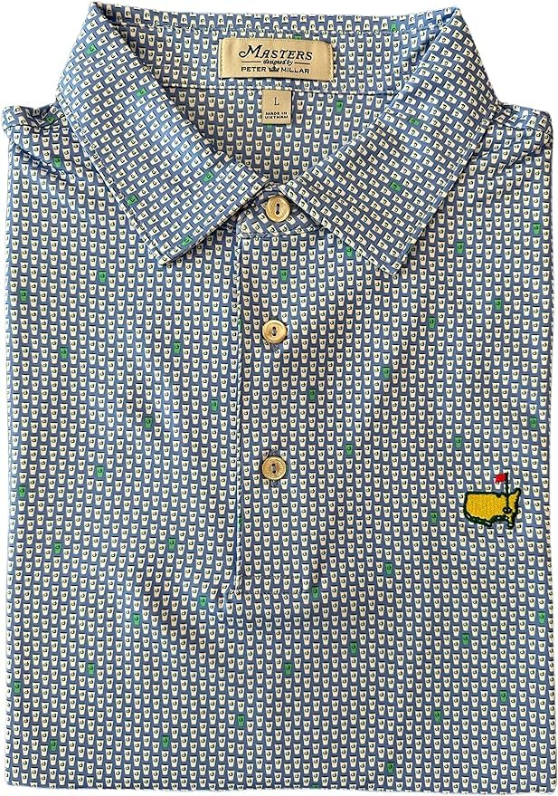 PETER MILLAR Masters Men's Concession Beer Cups Performance Tech Golf Polo Shirt