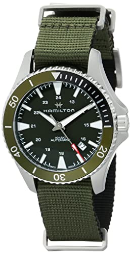 Hamilton Watch Khaki Navy Scuba Swiss Automatic Watch 40mm Case, Green Dial, Green Textile Strap (Model: H82375961)