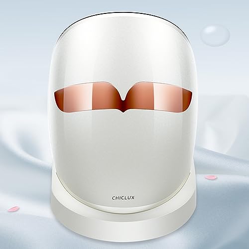 Beauty Skin Rejuvenation Photon Mask LED Face Mask Light Red Blue Yellow Light Anti-Aging Wrinkle Spa Facial Skin Improvement Home Skincare Mask (3 Colors-White)