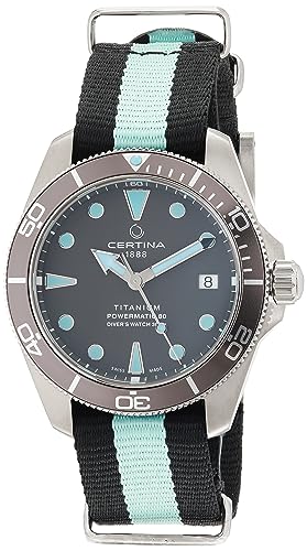 Certina, Mens, DS Action Diver 38mm Powermatic 80, Titanium, Swiss Automatic, Watch, Anthracite, Plastic, 19, (C0328074808100)