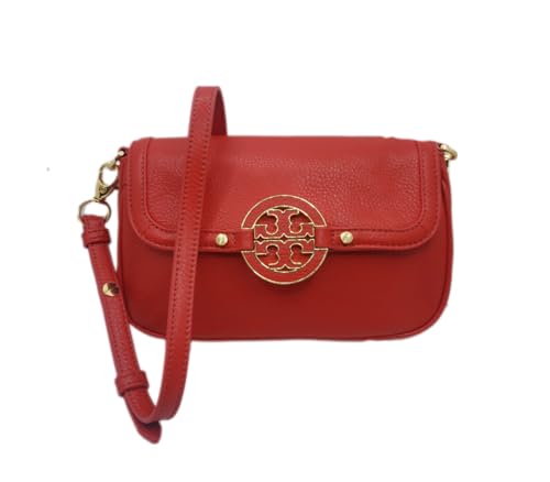 Tory Burch Amanda Leather Mini Crossbody Bag Red