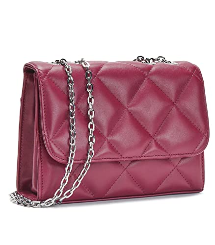 Kristy Genuine Italian Leather Small Shoulder Bag, Clutch Purse for Women Quilted Crossbody Designer Handbag