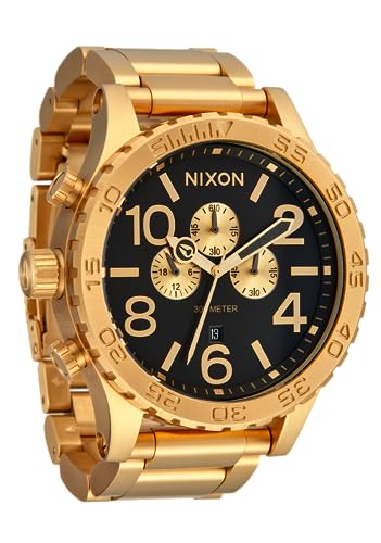 NIXON 51-30 Chrono A1389-300m Water Resistant Men's Analog Fashion Watch (51mm Watch Face, 25mm Stainless Steel Band)