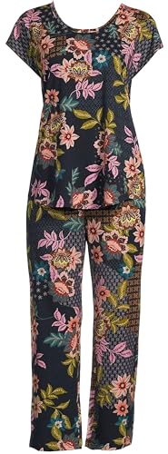 Johnny Was Women's Delfino Floral Cap Sleeve Crop Pajamas Set