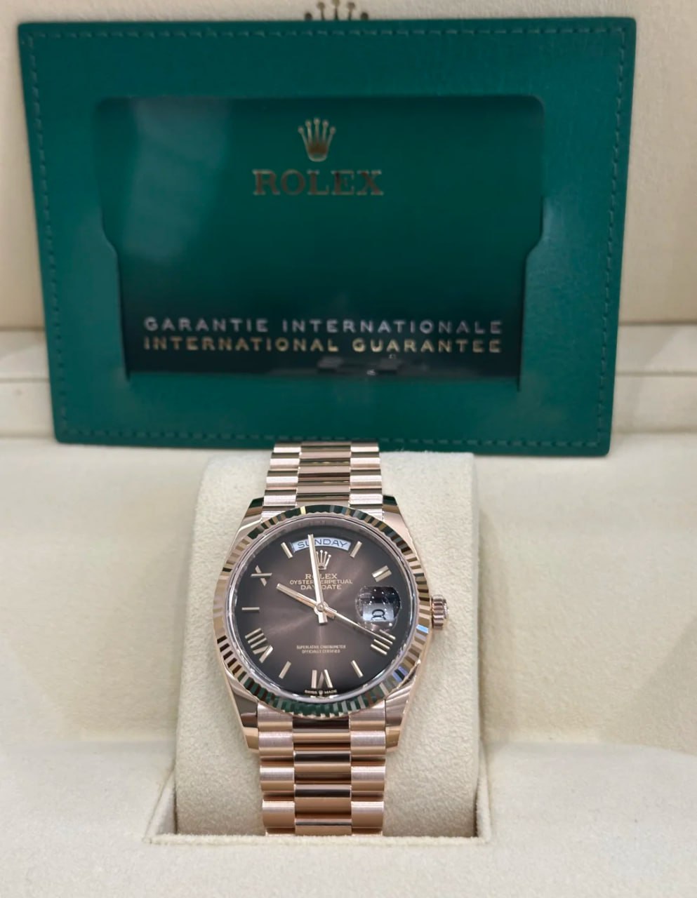 #Rolex Day-Date Platinum Green Face Mechanical Men's Watch 228239