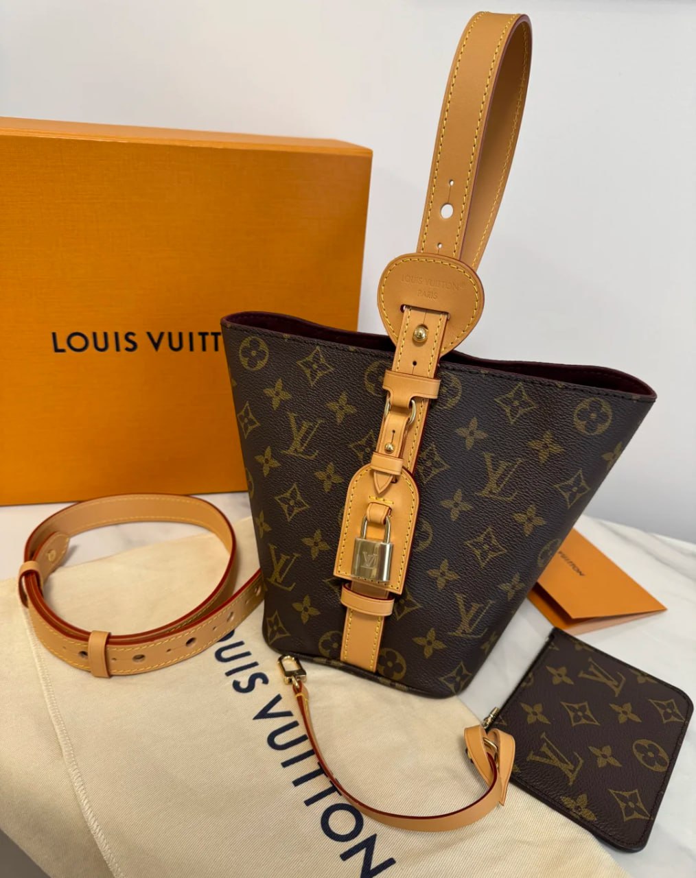 #LouisVuitton Louis Vuitton all in bb bucket unused full set with ticket second-hand luxury bag